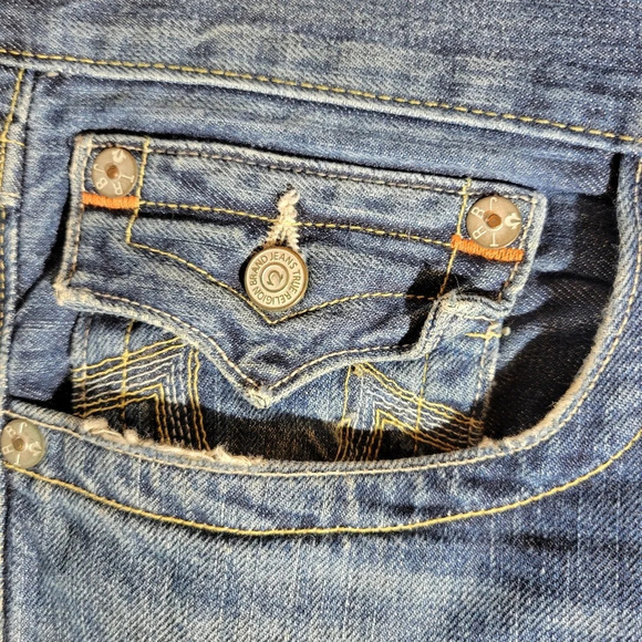 vintage True Religion flap pocket  straight leg jeans mens size 36 90s y2k - Picture 7 of 12